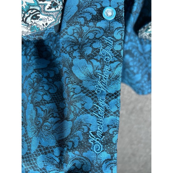 Robert Graham Shirt Adult Small Blue Bayview Paisley Button Up Long Sleeve Men - Picture 6 of 6
